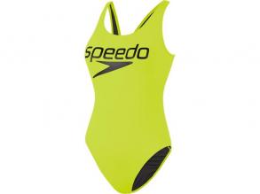 Logo Deep U-Back 1 Piece Speedo női fluoreszkálós sárga/fekete színű úszódressz