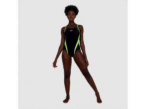 Splice Muscleback Speedo női fekete/sárga színű úszódressz