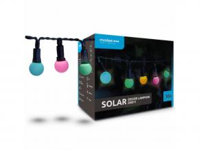 LED fényfüzér , napelemes , 50 db LED , 7.9m , színes , IP44 , Modee