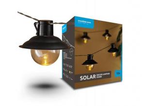 LED fényfüzér , napelemes , lampion , 10 db LED , 4.7m , meleg fehér , IP44 , Modee