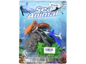 Tengeri élőlények figura csomag sziklamoszattal