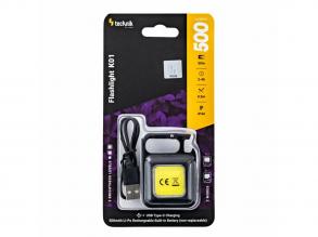 LED elemlámpa , zseblámpa , akkumulátoros , 500mAh , COB LED , USB-C , 500 lumne, IP44 , Modee