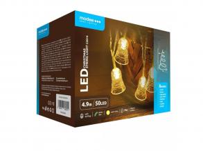 Modee Karácsonyi LED Füzér Plastic Adapteres C2014 (50LED/4,9m/10cm) warm