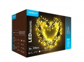 Modee Karácsonyi LED Füzér Berry Plastic Adapteres C2015 (576LED/6m) warm