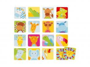 Goki fából készült memo játék, Safari, 32 db