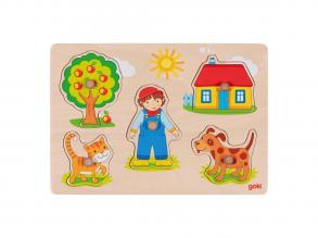 Goki fa gombos puzzle, 5 darabos.
