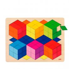 3D színes fa puzzle