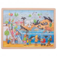 Vizi állatkert puzzle, fa puzzle, 48 darabos