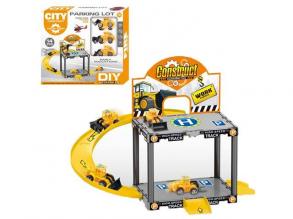 Építőipari parkolóház játékszett kisautókkal