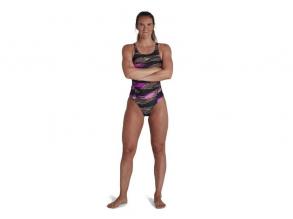 Allover Recordbreaker Speedo női fekete/lila színű úszódressz