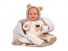 Babyto baba bézs macis takaróval - 35 cm