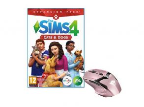 The SIMS 4 Cats & Dogs PC játékszoftver + Trust GXT 101P Gav USB gamer pink egér csomag
