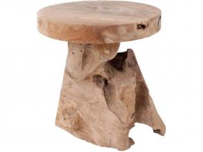 Rusztikus teakfa dohányzóasztal - O40 cm