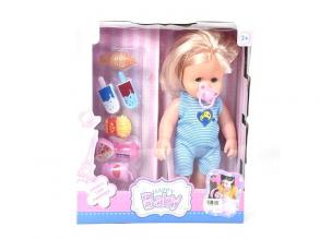 Szőke hajú baba hanggal és kiegészítőkkel 35cm