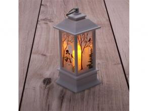 Karácsonyi hóember mintás 13x5,3x5,3cm LED-es fehér lámpás