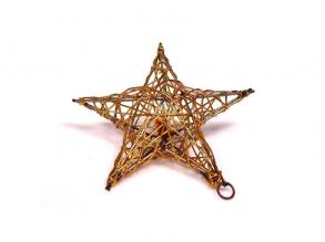 Csillag alakú 15cm/arany színű festett fém dekoráció