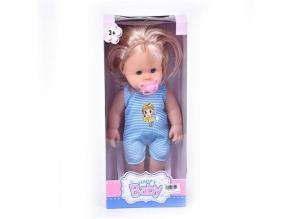 Szőke hajú baba hanggal és cumival 35cm