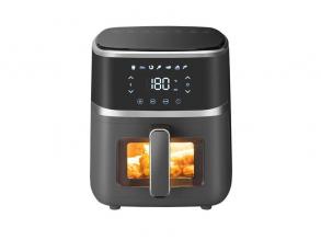 TOO AF-150B-1400 W fekete 5 L forrólevegős sütő (air fryer/airfryer) digitális vezérléssel, betekintő ablakkal