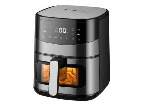 TOO AF-600-S 1500 W ezüst 6,5 L forrólevegős sütő (air fryer) digitális vezérléssel, betekintő ablakkal