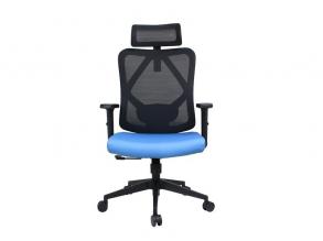 IRISOffice Eclipse kék/fekete ergonómikus, szövet-hálós irodai forgószék fej és háttámasszal