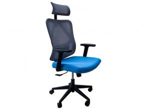 IRISOffice Eclipse kék/szürke ergonómikus, szövet-hálós irodai forgószék fej és háttámasszal