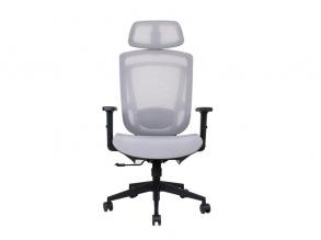IRISOffice Nimbus szürke ergonómikus, szövet-hálós irodai forgószék fej és háttámasszal