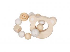 Goki fa markológyűrűs csörgő, macival