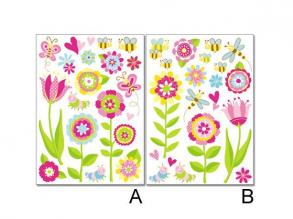 Virágok falimatrica - újraragasztható - Room Decor