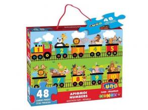 Vidám számok 48db-os puzzle szőnyeg 90x60cm