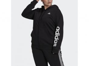 W Lin Ft Fz Hd Adidas női fekete/fehér színű Core pulóver