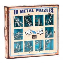 10 darabos fém puzzle kék színben