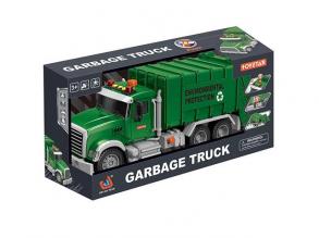 ToyStar szemétszállító teherautó zöld színben fény és hang effektekkel 42cm