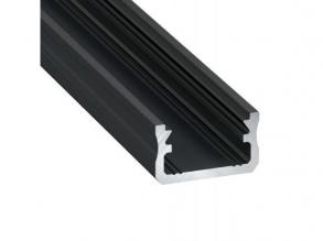 Alumínium U profil LED szalaghoz , 2 méter , CLICK , LUMINES TYPE A , fekete