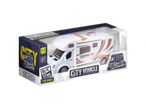 RC Távirányítós Touring Car lakóautó fénnyel 27MHz 1/32