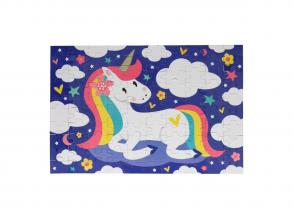 Sötétben világító puzzle: unikornis, 100 darabos