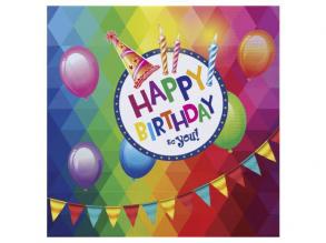 Happy Birthday szalvéta 20 darabos - 33 x 33 cm