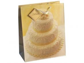 Esküvői torta style nagy ajándéktáska 27x33x14cm