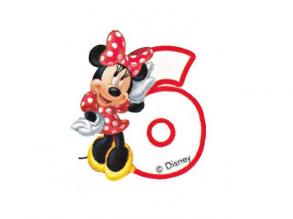 Disney Minnie Egeres számgyertya 6-os