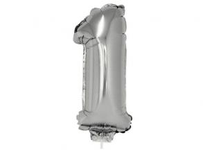 Számos lufi - 1, ezüst, 42 cm