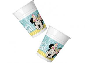 Minnie egér műanyag pohár zöld színben 200ml 8db