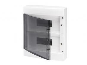 Gewiss PE/N műanyag 2x 12M falonkívüli fehér IP40 átlátszó ajtó 40CD kiselosztó