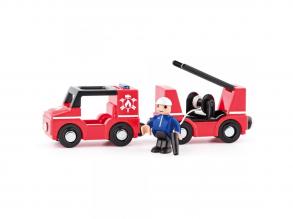 Mágneses tűzoltóautó pótkocsival - Woodyland