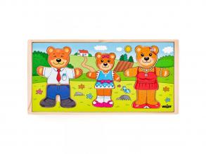 Öltöztethető medvecsalád fa puzzle - Woodyland