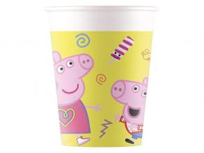 Peppa malac: 8 darabos papírpohár szett - 200 ml, sárga