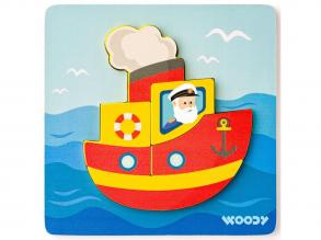 Fa hajós 5db-os baba puzzle - Woodyland