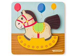 Fa hintaló 5db-os baba puzzle - Woodyland