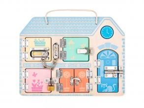 Kulcsok és zárak matatófal készségfejlesztő játék - Woodyland