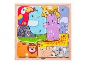 Állatos fa formakirakó puzzle - Woodyland