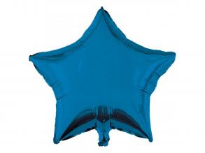 Csillag alakú fólia lufi  kék 46cm