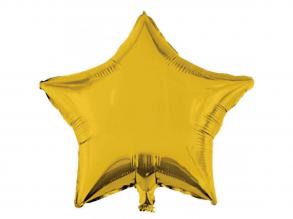 Csillag alakú fólia lufi  arany 46cm